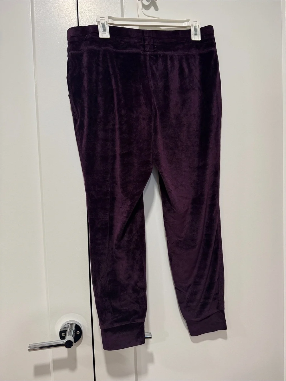 32 Degrees Plush Velour Joggers in Deep Plum
